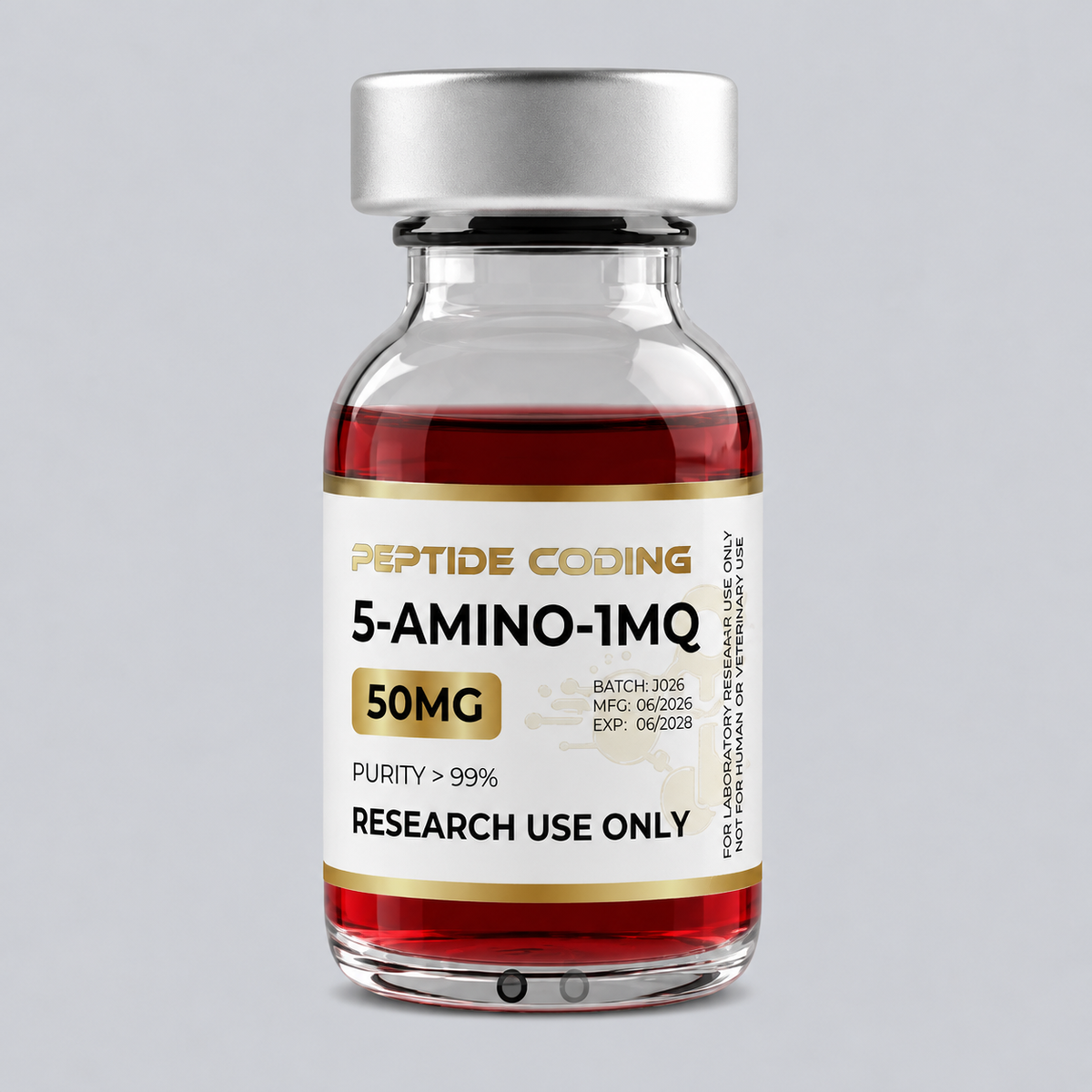 5-Amino-1MQ 50mg vial with red liquid