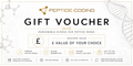 Peptide Coding gift voucher with current gold triangle logo